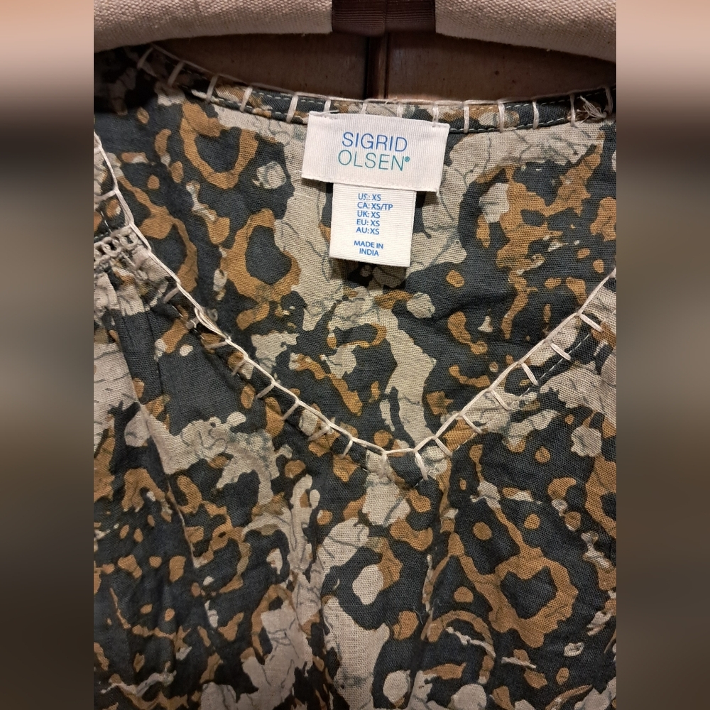 Sigrid Olsen Multicolor Patterned Top - image 1